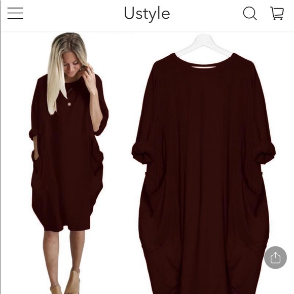 Autumn Long Sleeve A Line Dress with pockets - Picture 1 of 2